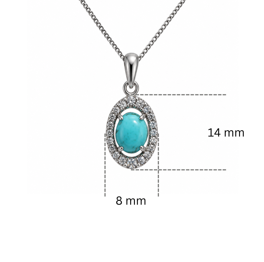 Prong-Set Turquoise Halo Pendant
